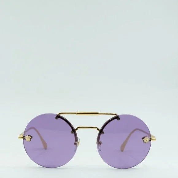 FINAL PRICE NEW VERSACE VE2244 100269 ROUND VIOLET SUNGLASSES - Picture 1 of 10